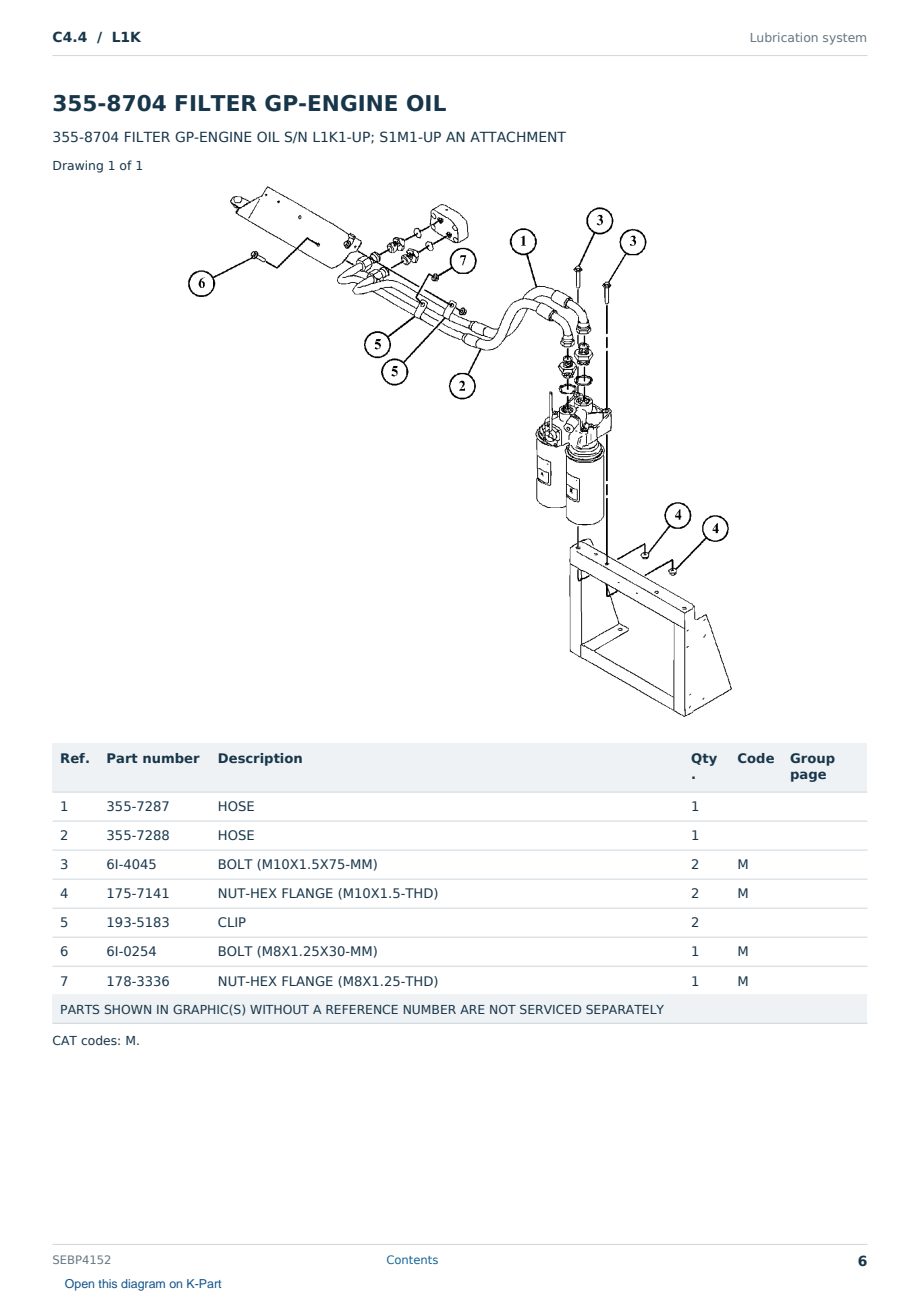 Caterpillar C4.4 S/N L1K Partsbook SEBP4152 (English) - sample page 6 of 10 Caterpillar C4.4 S/N L1K Partsbook SEBP4152 (English) - sample page 6 of 10