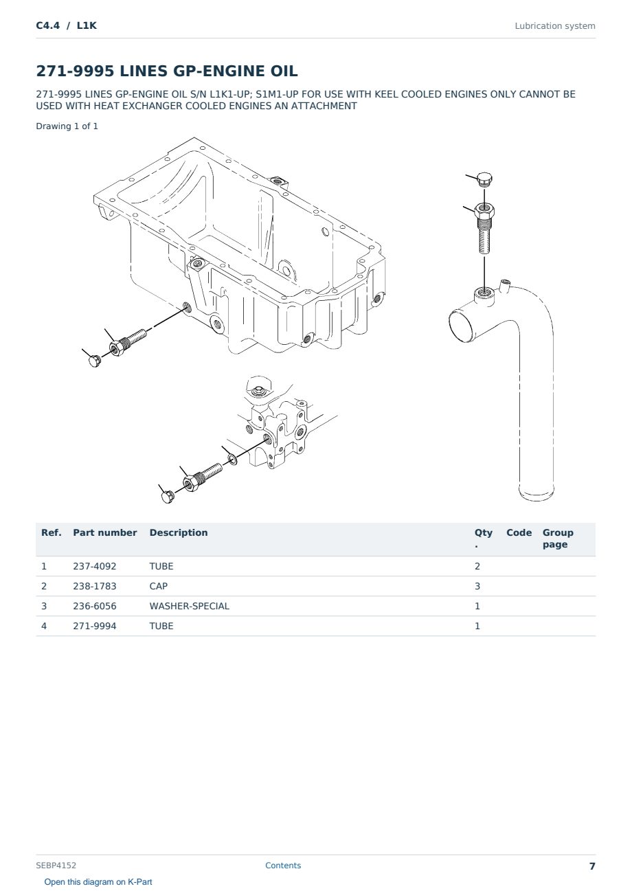 Caterpillar C4.4 S/N L1K Partsbook SEBP4152 (English) - sample page 7 of 10 Caterpillar C4.4 S/N L1K Partsbook SEBP4152 (English) - sample page 7 of 10