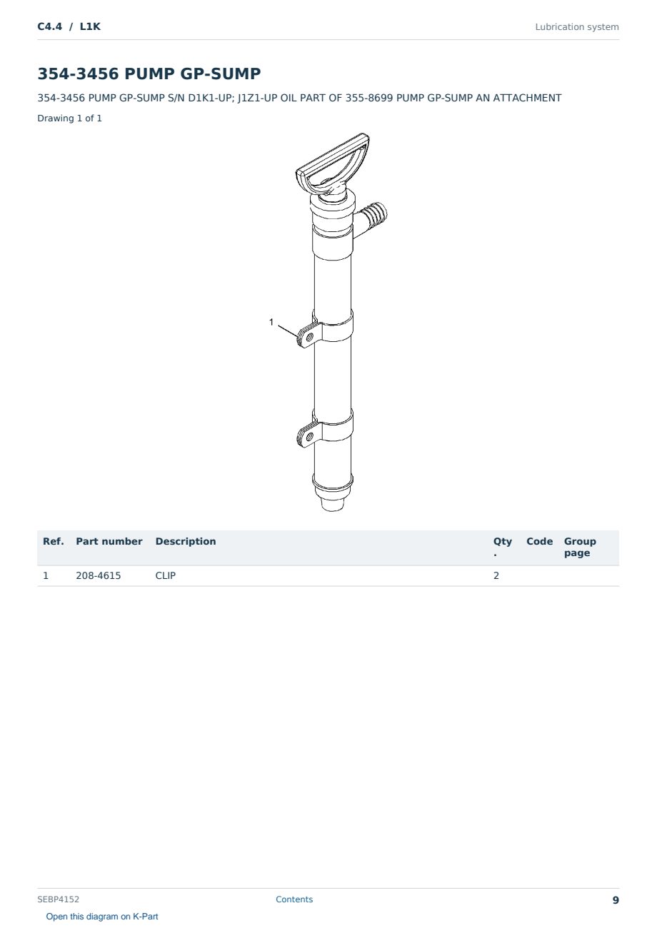 Caterpillar C4.4 S/N L1K Partsbook SEBP4152 (English) - sample page 9 of 10 Caterpillar C4.4 S/N L1K Partsbook SEBP4152 (English) - sample page 9 of 10