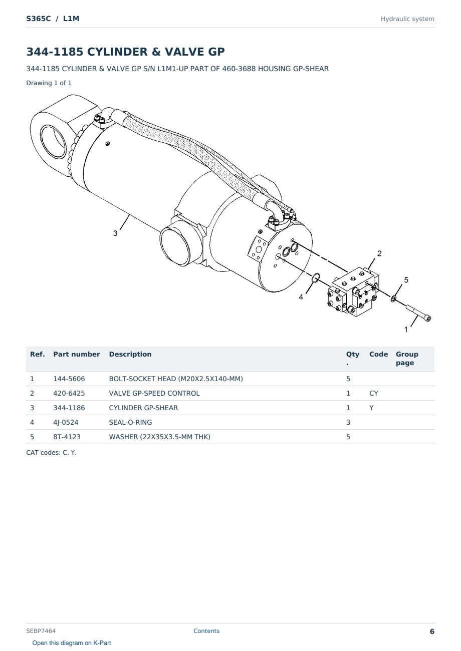 Caterpillar S365C S/N L1M Partsbook SEBP7464 (English) - sample page 6 of 10 Caterpillar S365C S/N L1M Partsbook SEBP7464 (English) - sample page 6 of 10
