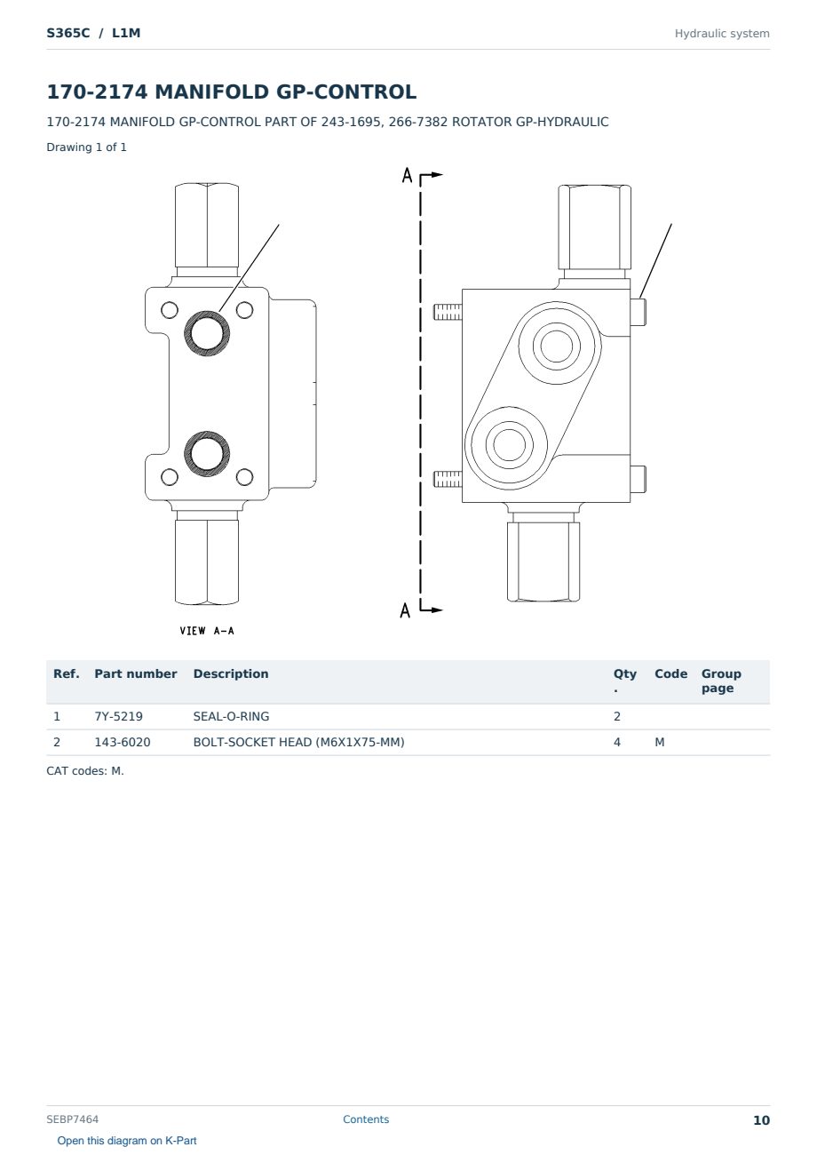 Caterpillar S365C S/N L1M Partsbook SEBP7464 (English) - sample page 10 of 10 Caterpillar S365C S/N L1M Partsbook SEBP7464 (English) - sample page 10 of 10