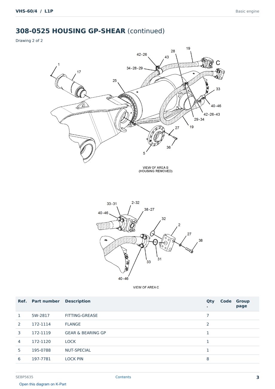 Caterpillar VHS-60/4 S/N L1P Partsbook SEBP5635 (English) - sample page 3 of 10 Caterpillar VHS-60/4 S/N L1P Partsbook SEBP5635 (English) - sample page 3 of 10