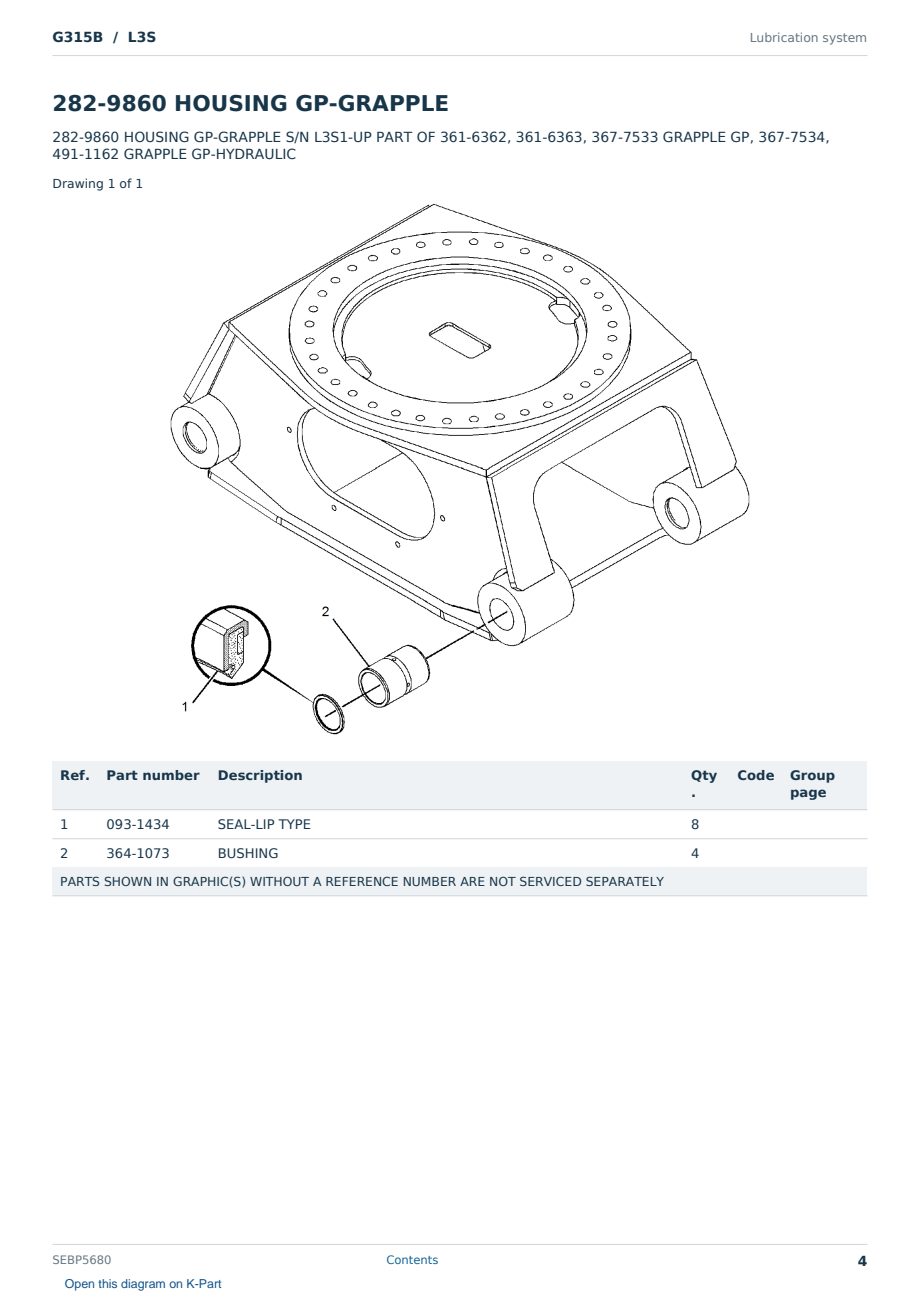 Caterpillar G315B S/N L3S Partsbook SEBP5680 (English) - sample page 4 of 10 Caterpillar G315B S/N L3S Partsbook SEBP5680 (English) - sample page 4 of 10
