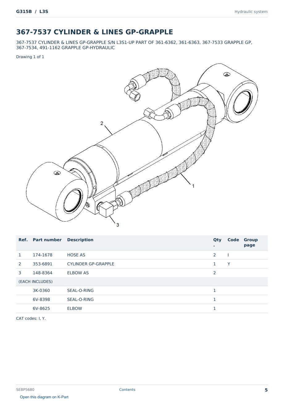 Caterpillar G315B S/N L3S Partsbook SEBP5680 (English) - sample page 5 of 10 Caterpillar G315B S/N L3S Partsbook SEBP5680 (English) - sample page 5 of 10