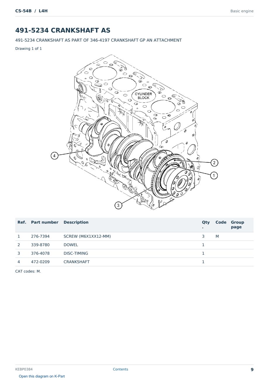 Caterpillar CS-54B S/N L4H Partsbook KEBP0384 (English) - sample page 9 of 10 Caterpillar CS-54B S/N L4H Partsbook KEBP0384 (English) - sample page 9 of 10