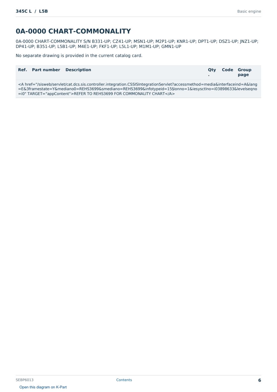 Caterpillar 345C L S/N L5B Partsbook SEBP6013 (English) - sample page 6 of 6 Caterpillar 345C L S/N L5B Partsbook SEBP6013 (English) - sample page 6 of 6