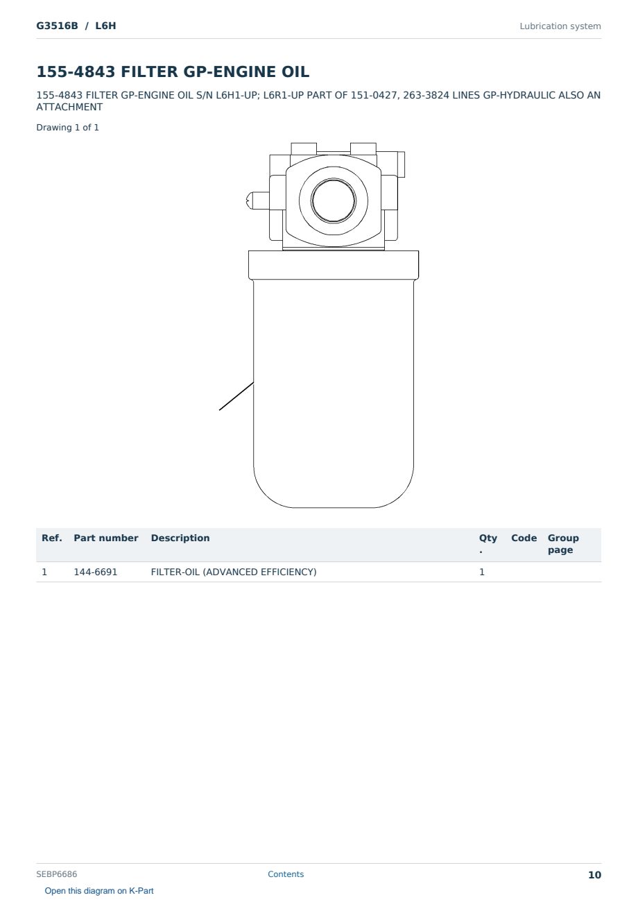 Caterpillar G3516B S/N L6H Partsbook SEBP6686 (English) - sample page 10 of 10 Caterpillar G3516B S/N L6H Partsbook SEBP6686 (English) - sample page 10 of 10
