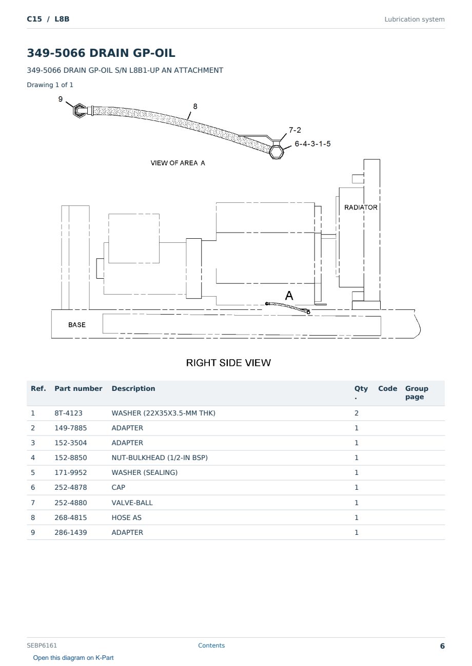 Caterpillar C15 S/N L8B Partsbook SEBP6161 (English) - sample page 6 of 10 Caterpillar C15 S/N L8B Partsbook SEBP6161 (English) - sample page 6 of 10