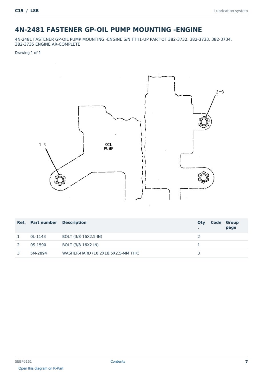 Caterpillar C15 S/N L8B Partsbook SEBP6161 (English) - sample page 7 of 10 Caterpillar C15 S/N L8B Partsbook SEBP6161 (English) - sample page 7 of 10