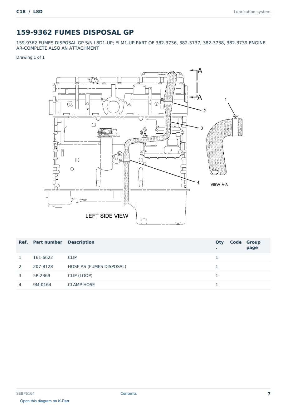 Caterpillar C18 S/N L8D Partsbook SEBP6164 (English) - sample page 7 of 10 Caterpillar C18 S/N L8D Partsbook SEBP6164 (English) - sample page 7 of 10