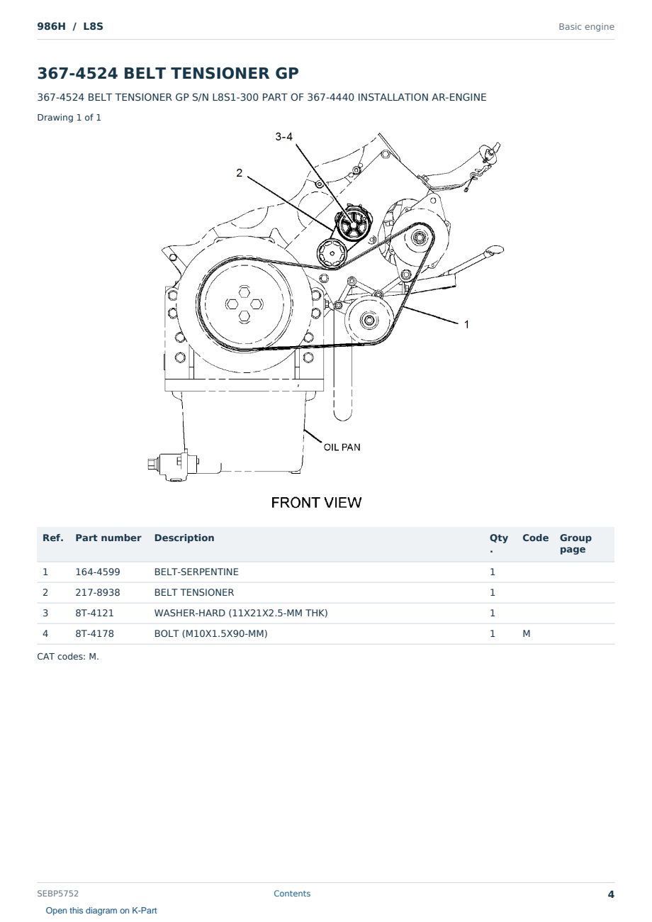 Caterpillar 986H S/N L8S Partsbook SEBP5752 (English) - sample page 4 of 10 Caterpillar 986H S/N L8S Partsbook SEBP5752 (English) - sample page 4 of 10