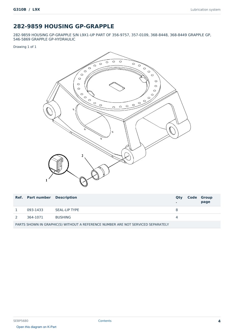 Caterpillar G310B S/N L9X Partsbook SEBP5680 (English) - sample page 4 of 10 Caterpillar G310B S/N L9X Partsbook SEBP5680 (English) - sample page 4 of 10