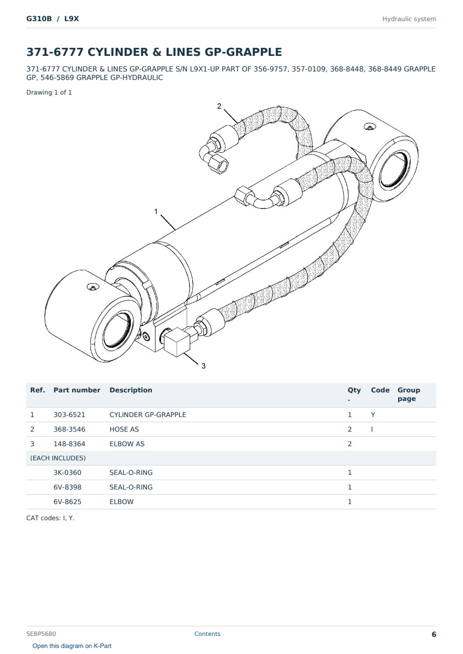 Caterpillar G310B S/N L9X Partsbook SEBP5680 (English) - sample page 6 of 10 Caterpillar G310B S/N L9X Partsbook SEBP5680 (English) - sample page 6 of 10