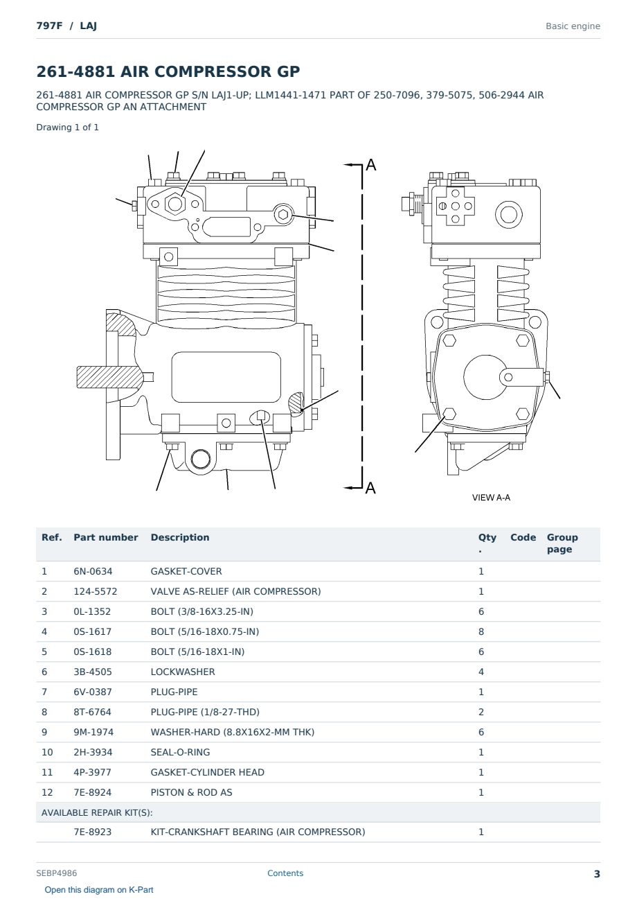 Caterpillar 797F S/N LAJ Partsbook SEBP4986 (English) - sample page 3 of 10 Caterpillar 797F S/N LAJ Partsbook SEBP4986 (English) - sample page 3 of 10