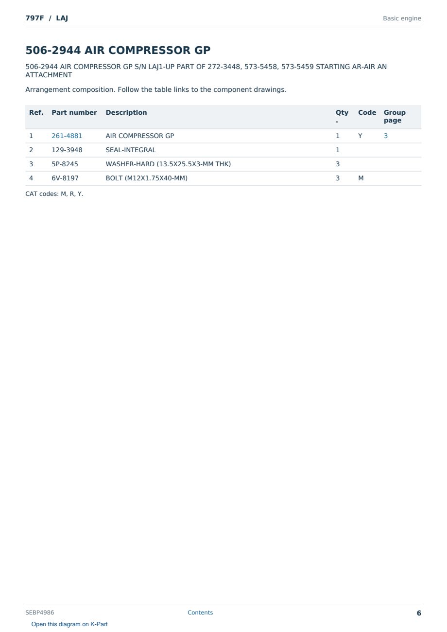 Caterpillar 797F S/N LAJ Partsbook SEBP4986 (English) - sample page 6 of 10 Caterpillar 797F S/N LAJ Partsbook SEBP4986 (English) - sample page 6 of 10