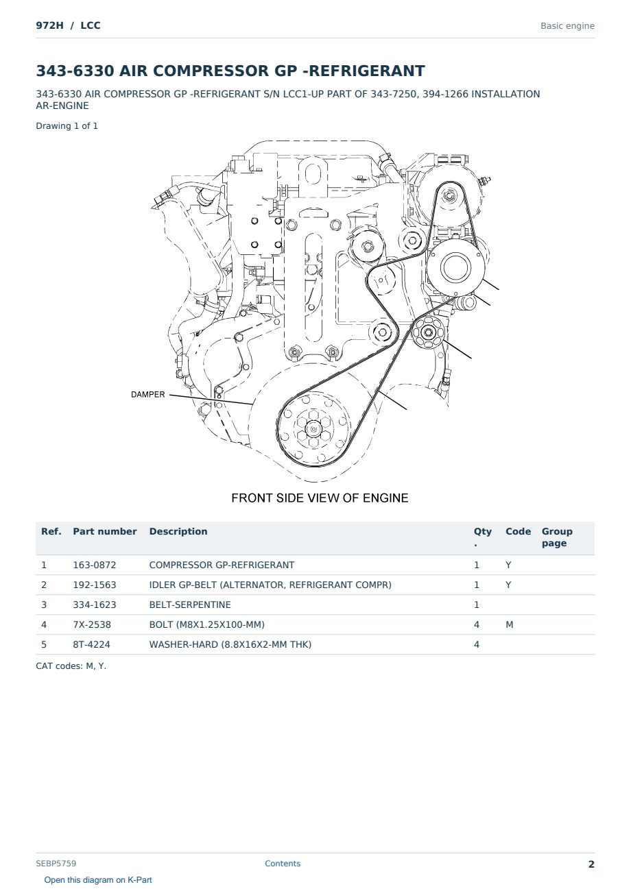Caterpillar 972H S/N LCC Partsbook SEBP5759 (English) - sample page 2 of 10 Caterpillar 972H S/N LCC Partsbook SEBP5759 (English) - sample page 2 of 10
