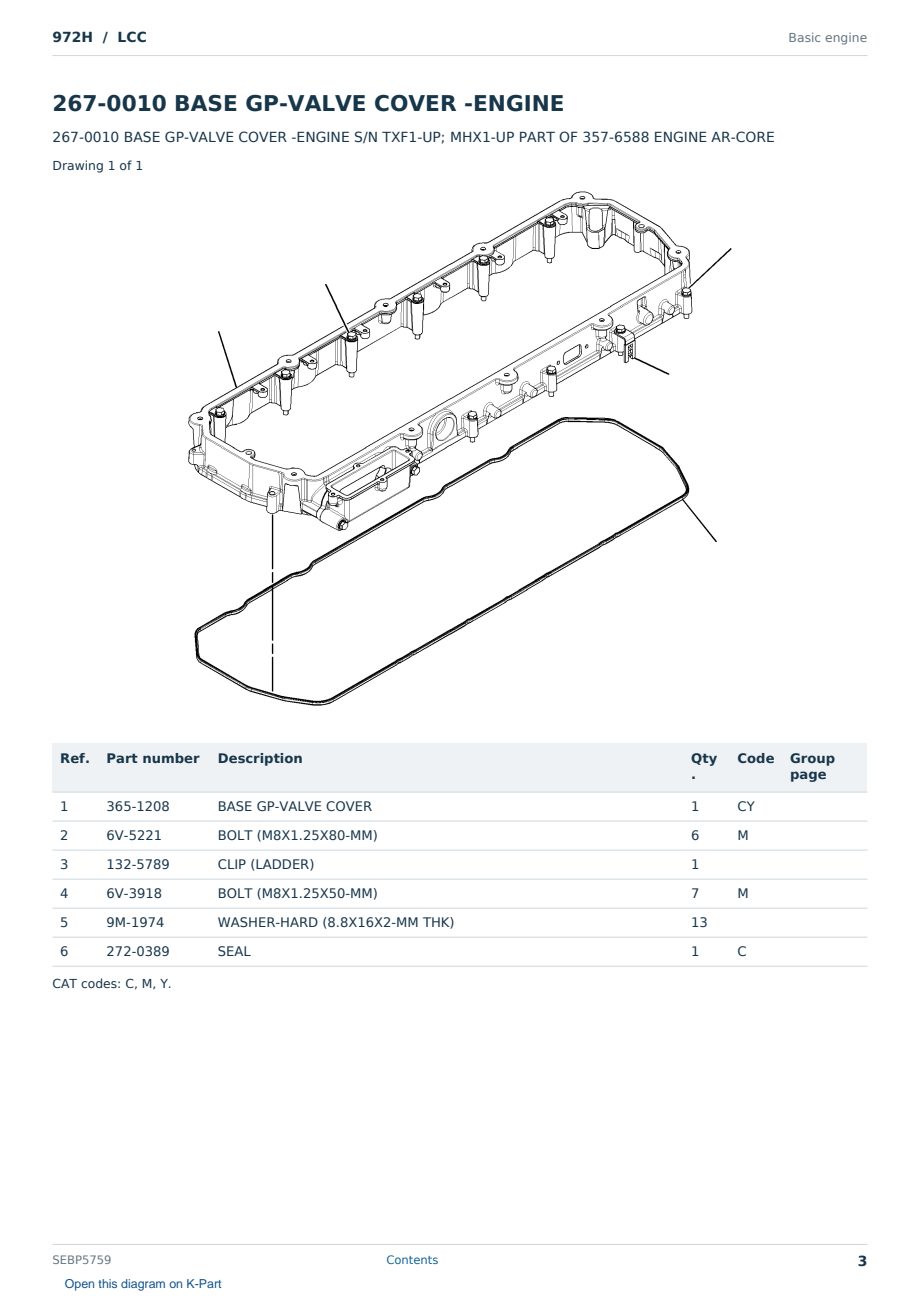 Caterpillar 972H S/N LCC Partsbook SEBP5759 (English) - sample page 3 of 10 Caterpillar 972H S/N LCC Partsbook SEBP5759 (English) - sample page 3 of 10