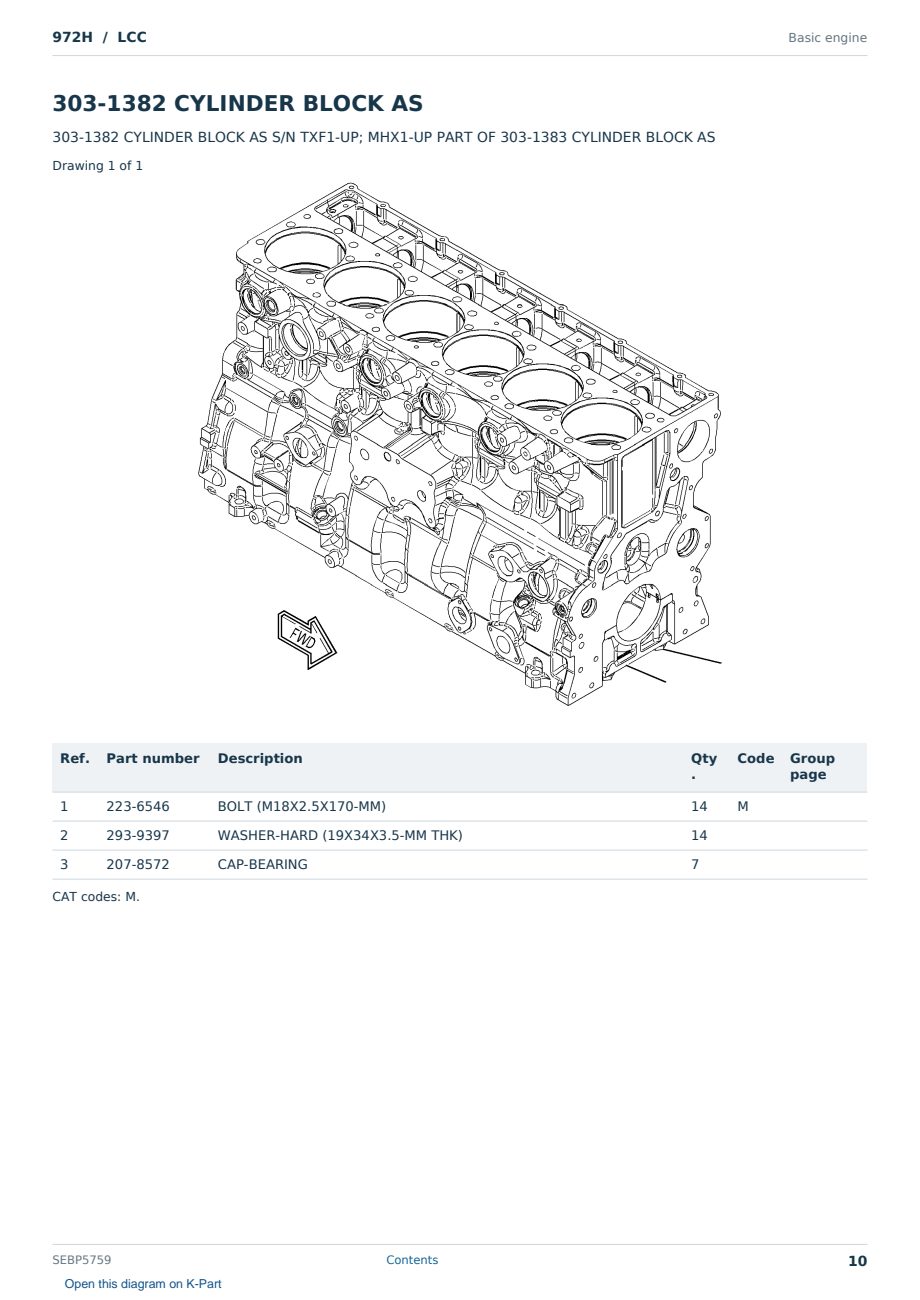 Caterpillar 972H S/N LCC Partsbook SEBP5759 (English) - sample page 10 of 10 Caterpillar 972H S/N LCC Partsbook SEBP5759 (English) - sample page 10 of 10