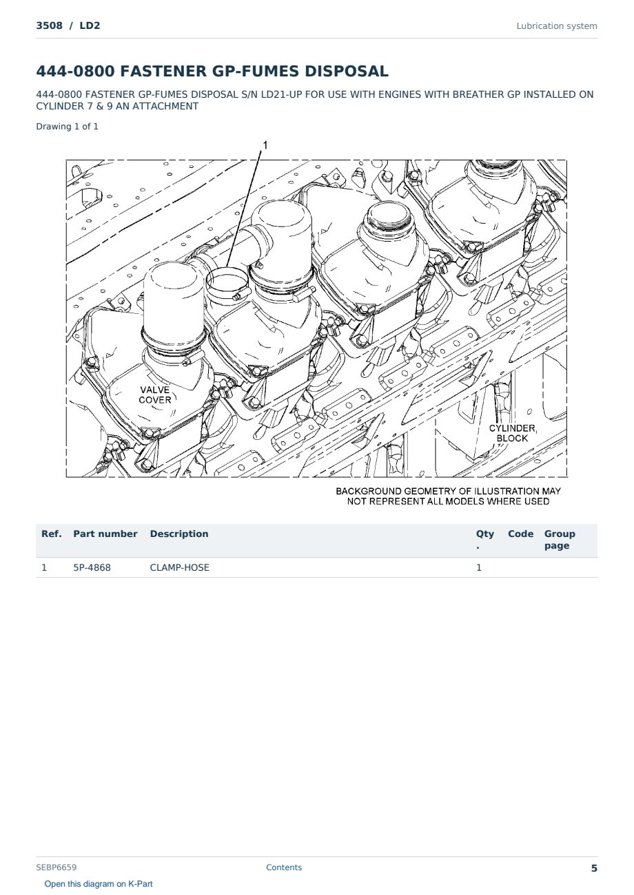 Caterpillar 3508 S/N LD2 Partsbook SEBP6659 (English) - sample page 5 of 10 Caterpillar 3508 S/N LD2 Partsbook SEBP6659 (English) - sample page 5 of 10