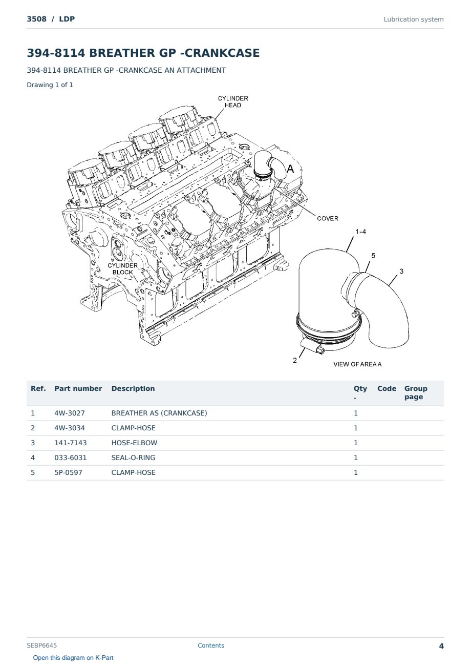 Caterpillar 3508 S/N LDP Partsbook SEBP6645 (English) - sample page 4 of 10 Caterpillar 3508 S/N LDP Partsbook SEBP6645 (English) - sample page 4 of 10
