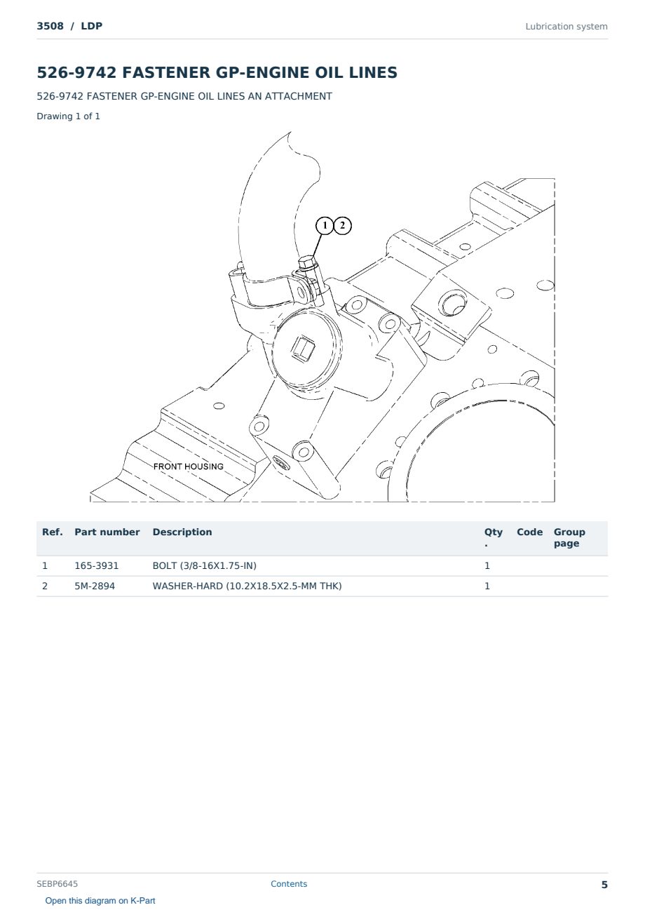 Caterpillar 3508 S/N LDP Partsbook SEBP6645 (English) - sample page 5 of 10 Caterpillar 3508 S/N LDP Partsbook SEBP6645 (English) - sample page 5 of 10