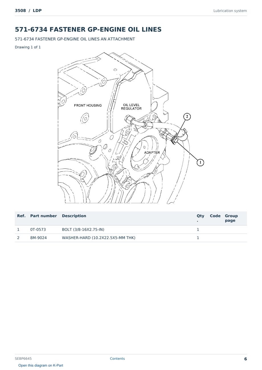 Caterpillar 3508 S/N LDP Partsbook SEBP6645 (English) - sample page 6 of 10 Caterpillar 3508 S/N LDP Partsbook SEBP6645 (English) - sample page 6 of 10