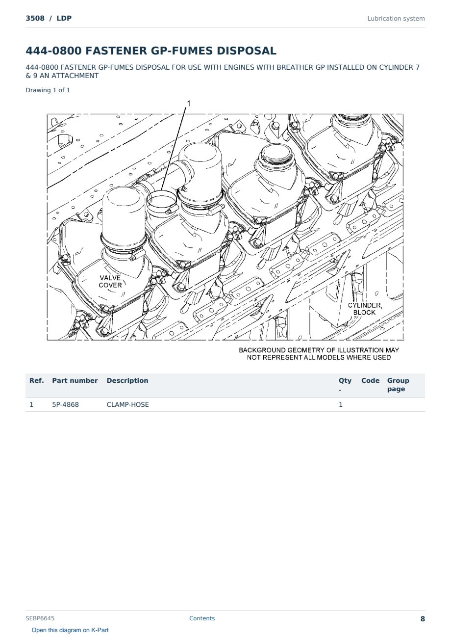 Caterpillar 3508 S/N LDP Partsbook SEBP6645 (English) - sample page 8 of 10 Caterpillar 3508 S/N LDP Partsbook SEBP6645 (English) - sample page 8 of 10