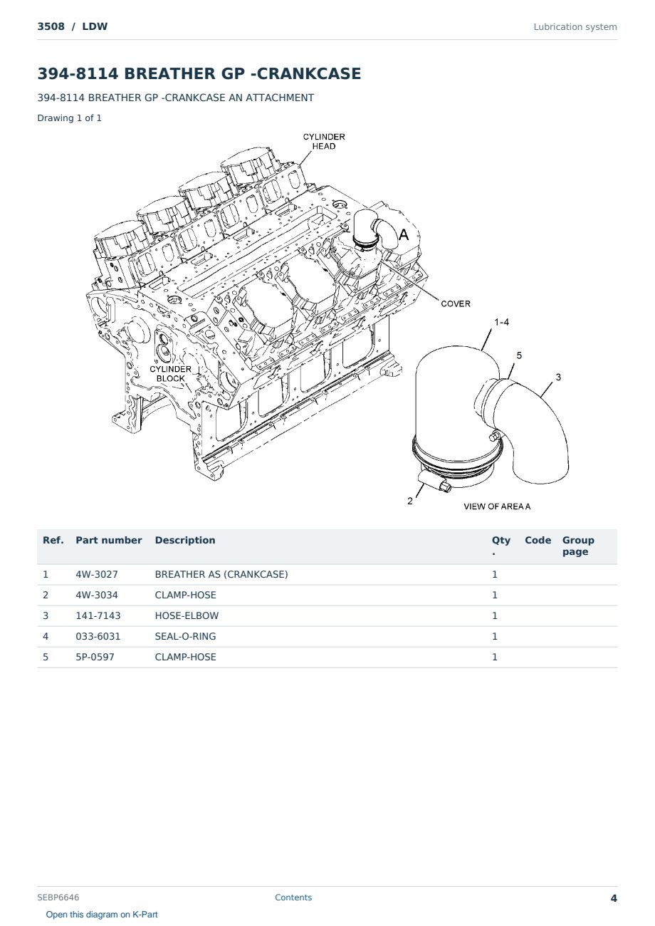 Caterpillar 3508 S/N LDW Partsbook SEBP6646 (English) - sample page 4 of 10 Caterpillar 3508 S/N LDW Partsbook SEBP6646 (English) - sample page 4 of 10
