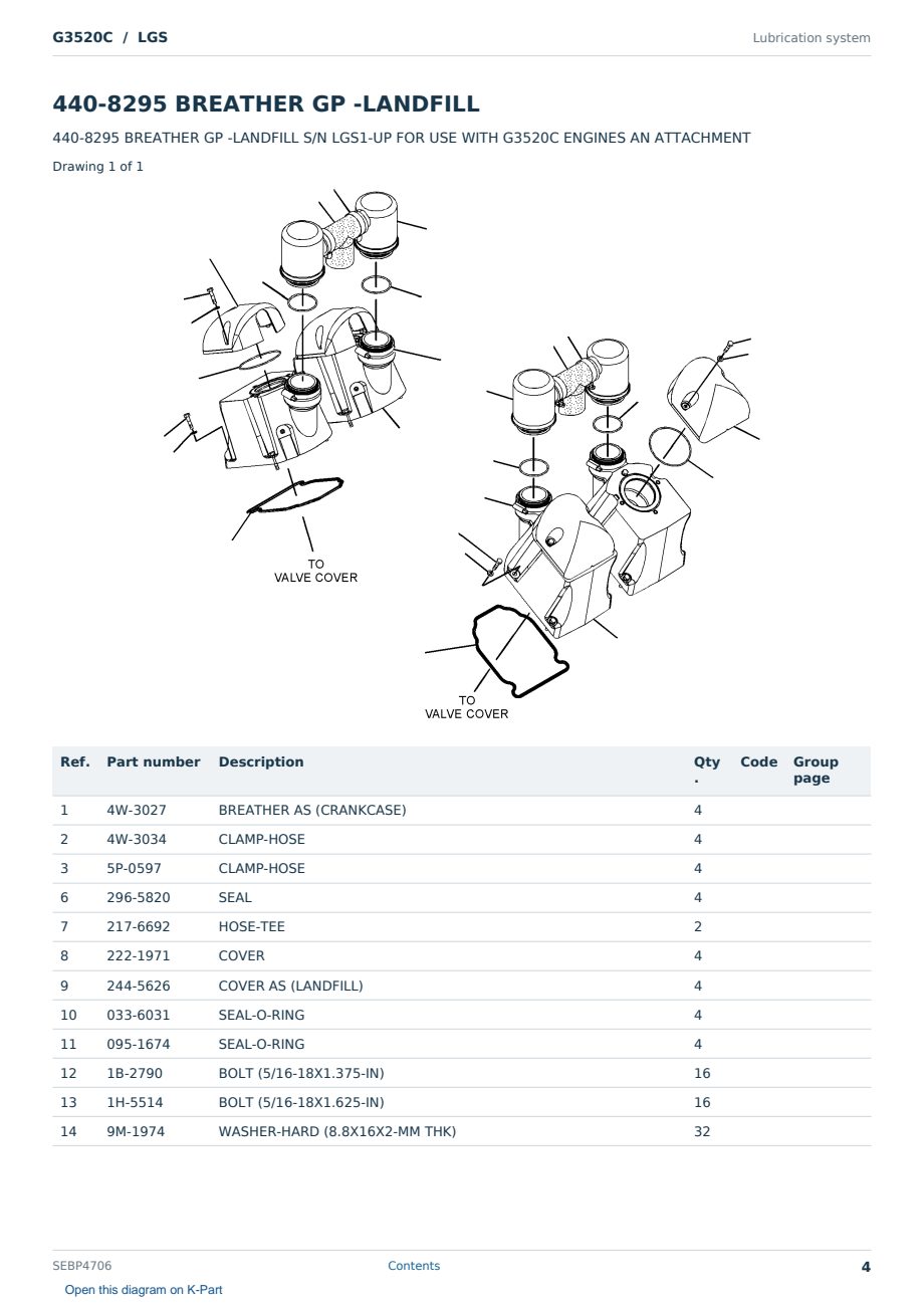 Caterpillar G3520C S/N LGS Partsbook SEBP4706 (English) - sample page 4 of 10 Caterpillar G3520C S/N LGS Partsbook SEBP4706 (English) - sample page 4 of 10