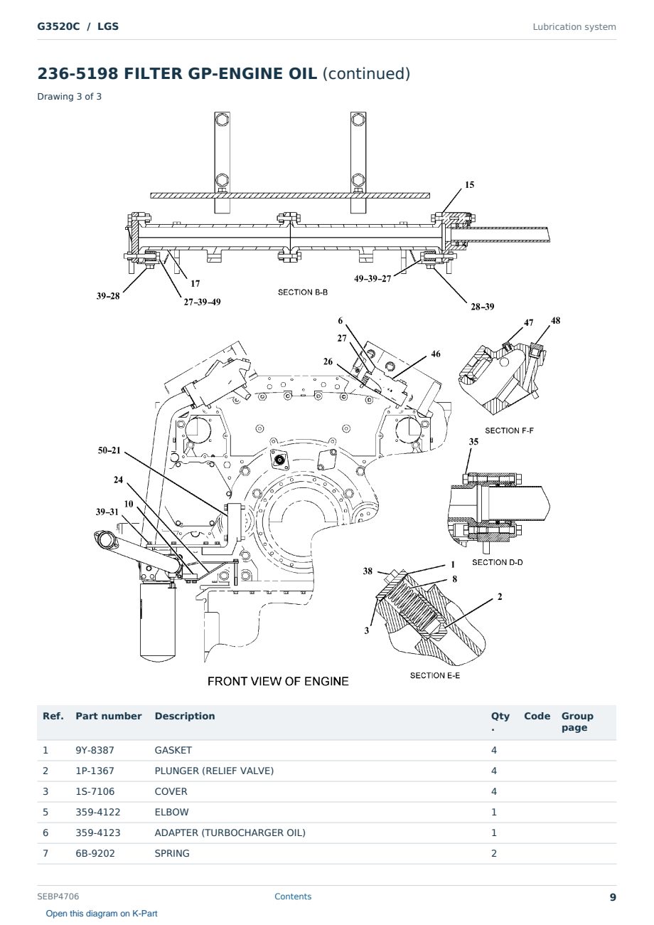 Caterpillar G3520C S/N LGS Partsbook SEBP4706 (English) - sample page 9 of 10 Caterpillar G3520C S/N LGS Partsbook SEBP4706 (English) - sample page 9 of 10