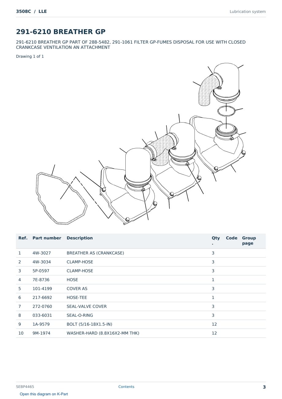 Caterpillar 3508C S/N LLE Partsbook SEBP4465 (English) - sample page 3 of 10 Caterpillar 3508C S/N LLE Partsbook SEBP4465 (English) - sample page 3 of 10