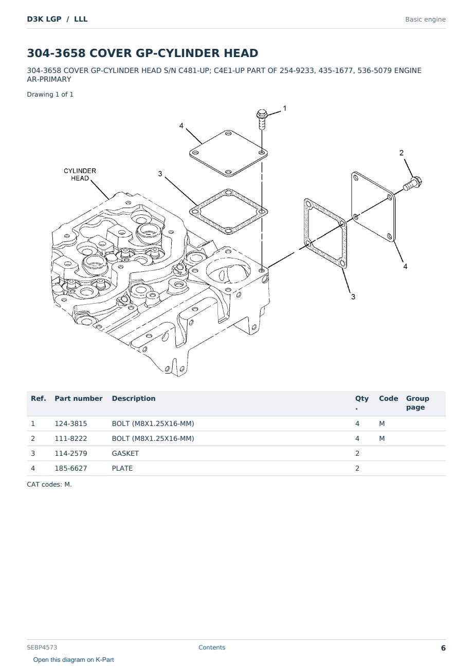 Caterpillar D3K LGP S/N LLL Partsbook SEBP4573 (English) - sample page 6 of 10 Caterpillar D3K LGP S/N LLL Partsbook SEBP4573 (English) - sample page 6 of 10