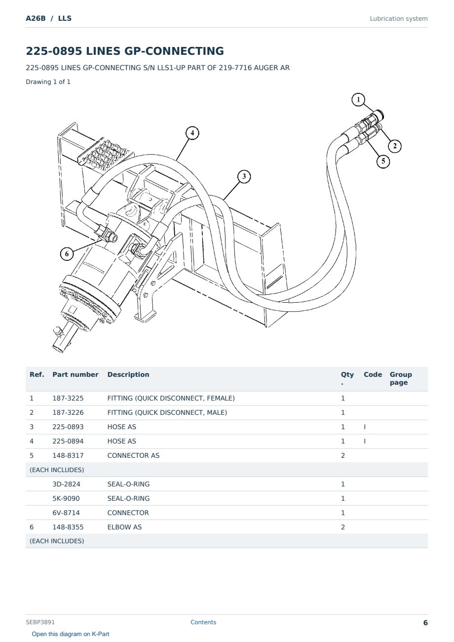 Caterpillar A26B S/N LLS Partsbook SEBP3891 (English) - sample page 6 of 10 Caterpillar A26B S/N LLS Partsbook SEBP3891 (English) - sample page 6 of 10