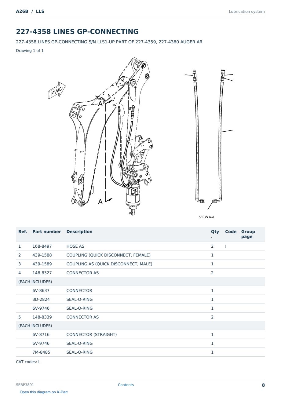 Caterpillar A26B S/N LLS Partsbook SEBP3891 (English) - sample page 8 of 10 Caterpillar A26B S/N LLS Partsbook SEBP3891 (English) - sample page 8 of 10
