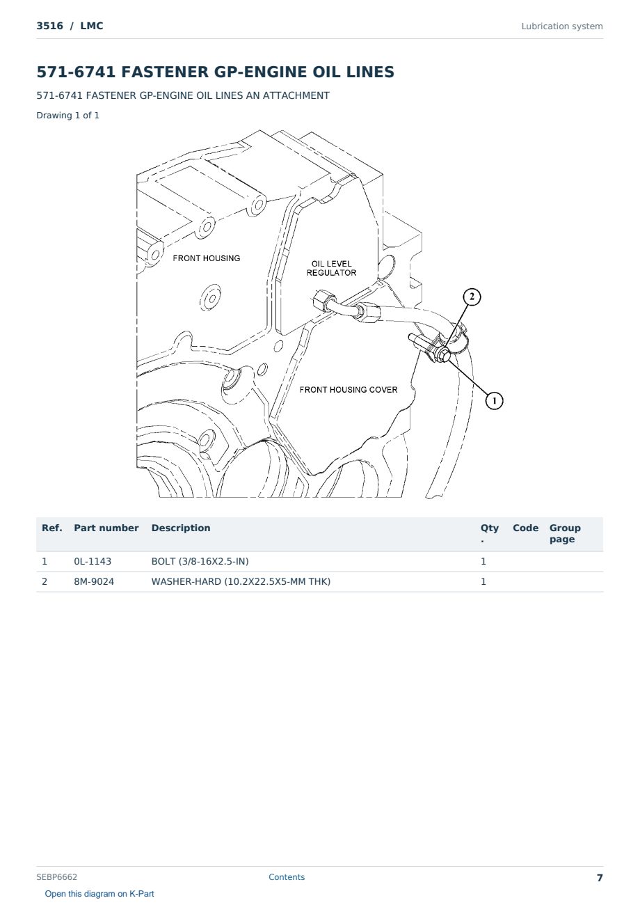 Caterpillar 3516 S/N LMC Partsbook SEBP6662 (English) - sample page 7 of 10 Caterpillar 3516 S/N LMC Partsbook SEBP6662 (English) - sample page 7 of 10