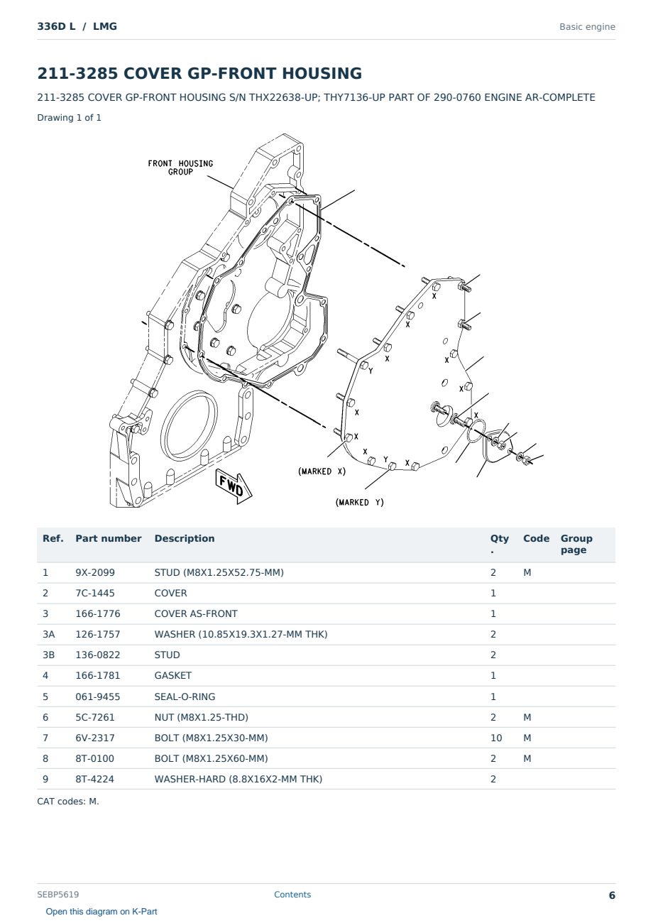 Caterpillar 336D L S/N LMG Partsbook SEBP5619 (English) - sample page 6 of 10 Caterpillar 336D L S/N LMG Partsbook SEBP5619 (English) - sample page 6 of 10