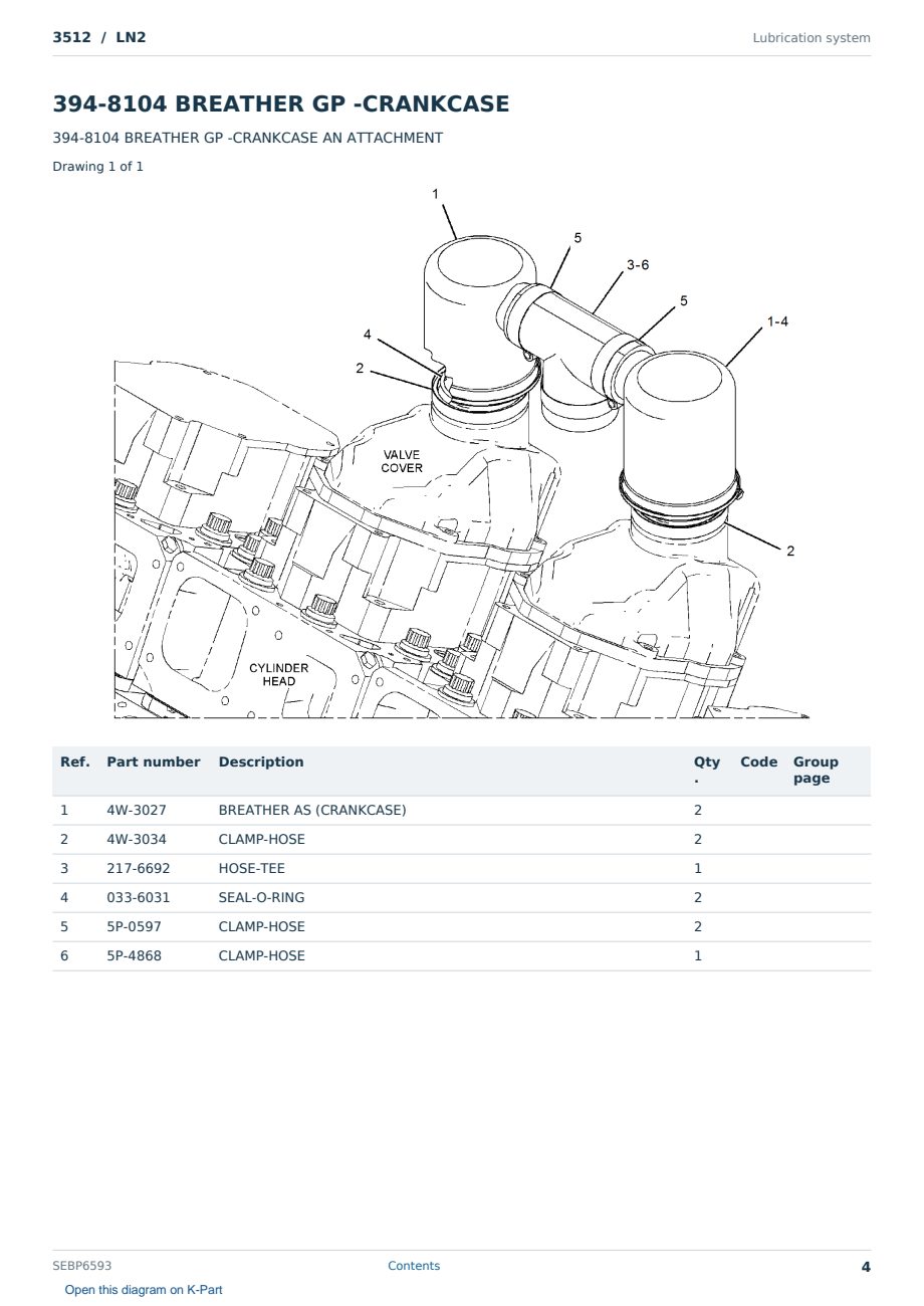 Caterpillar 3512 S/N LN2 Partsbook SEBP6593 (English) - sample page 4 of 10 Caterpillar 3512 S/N LN2 Partsbook SEBP6593 (English) - sample page 4 of 10