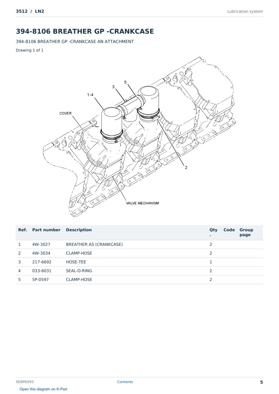 Caterpillar 3512 S/N LN2 Partsbook SEBP6593 (English) - sample page 5 of 10 Caterpillar 3512 S/N LN2 Partsbook SEBP6593 (English) - sample page 5 of 10