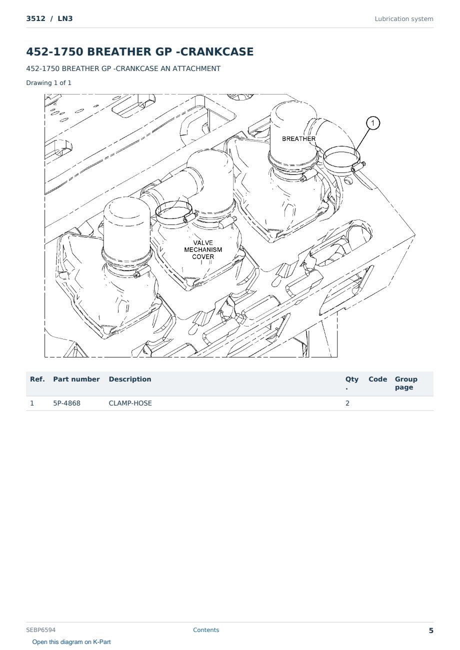 Caterpillar 3512 S/N LN3 Partsbook SEBP6594 (English) - sample page 5 of 10 Caterpillar 3512 S/N LN3 Partsbook SEBP6594 (English) - sample page 5 of 10
