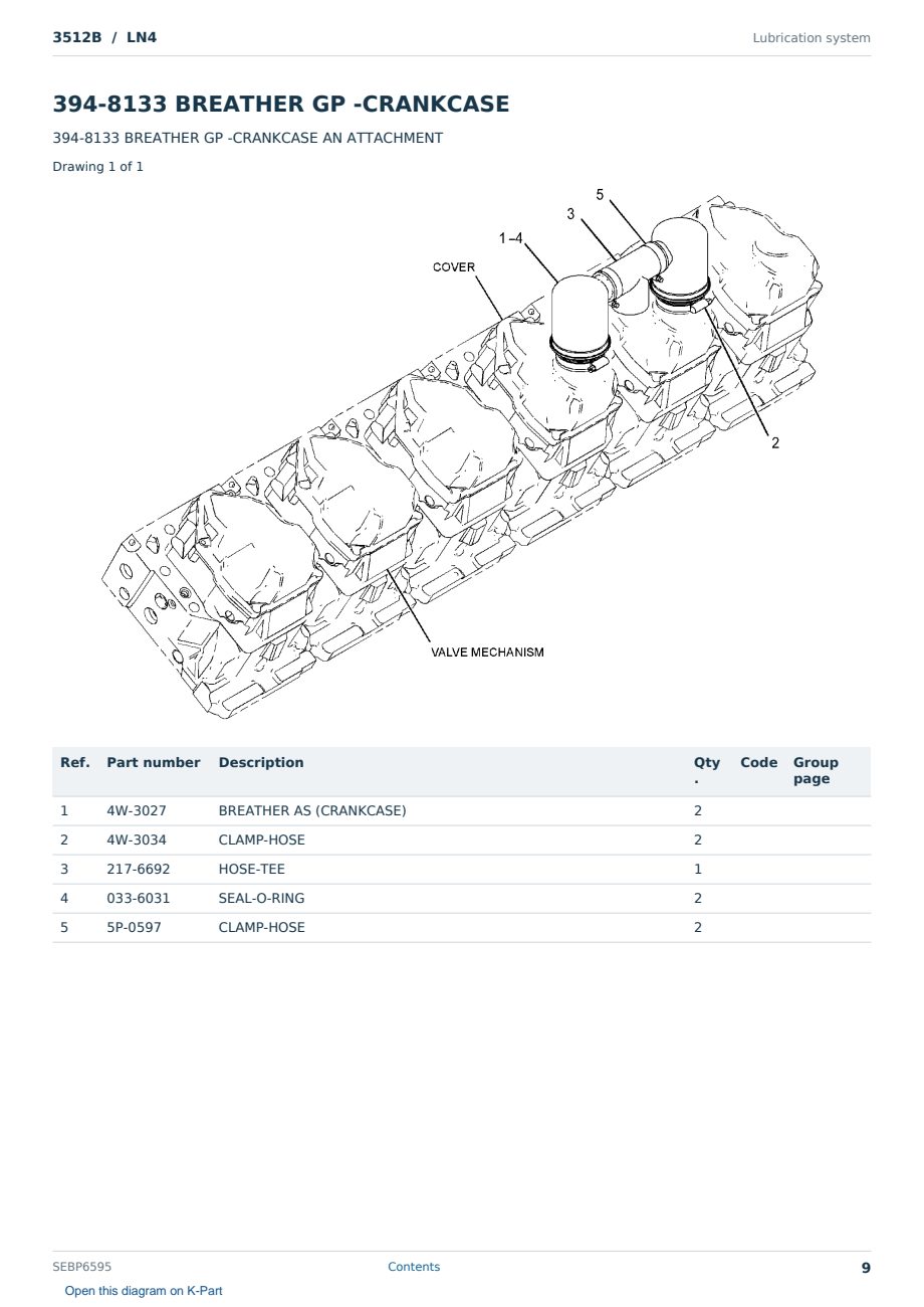 Caterpillar 3512B S/N LN4 Partsbook SEBP6595 (English) - sample page 9 of 10 Caterpillar 3512B S/N LN4 Partsbook SEBP6595 (English) - sample page 9 of 10