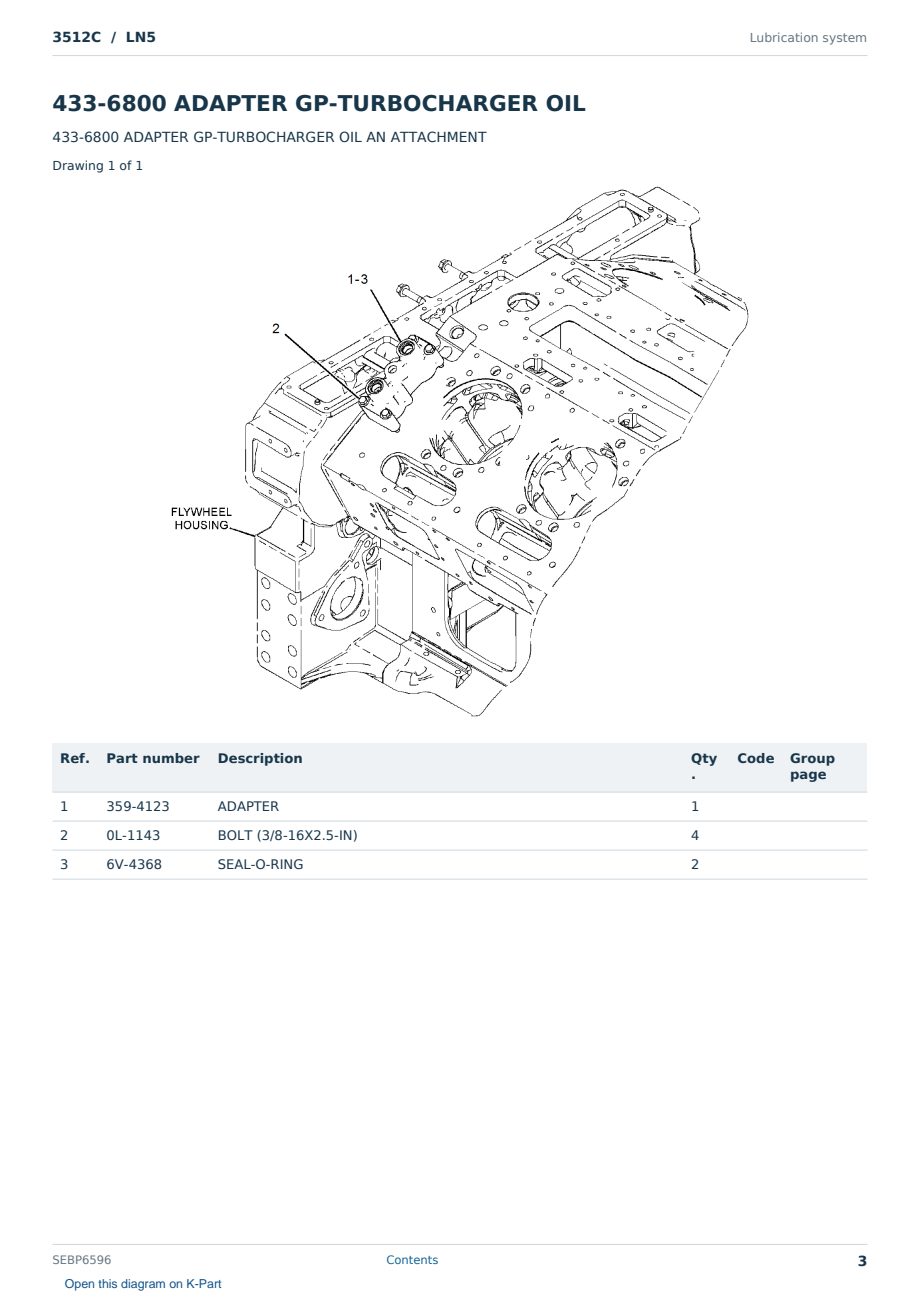 Caterpillar 3512C S/N LN5 Partsbook SEBP6596 (English) - sample page 3 of 10 Caterpillar 3512C S/N LN5 Partsbook SEBP6596 (English) - sample page 3 of 10