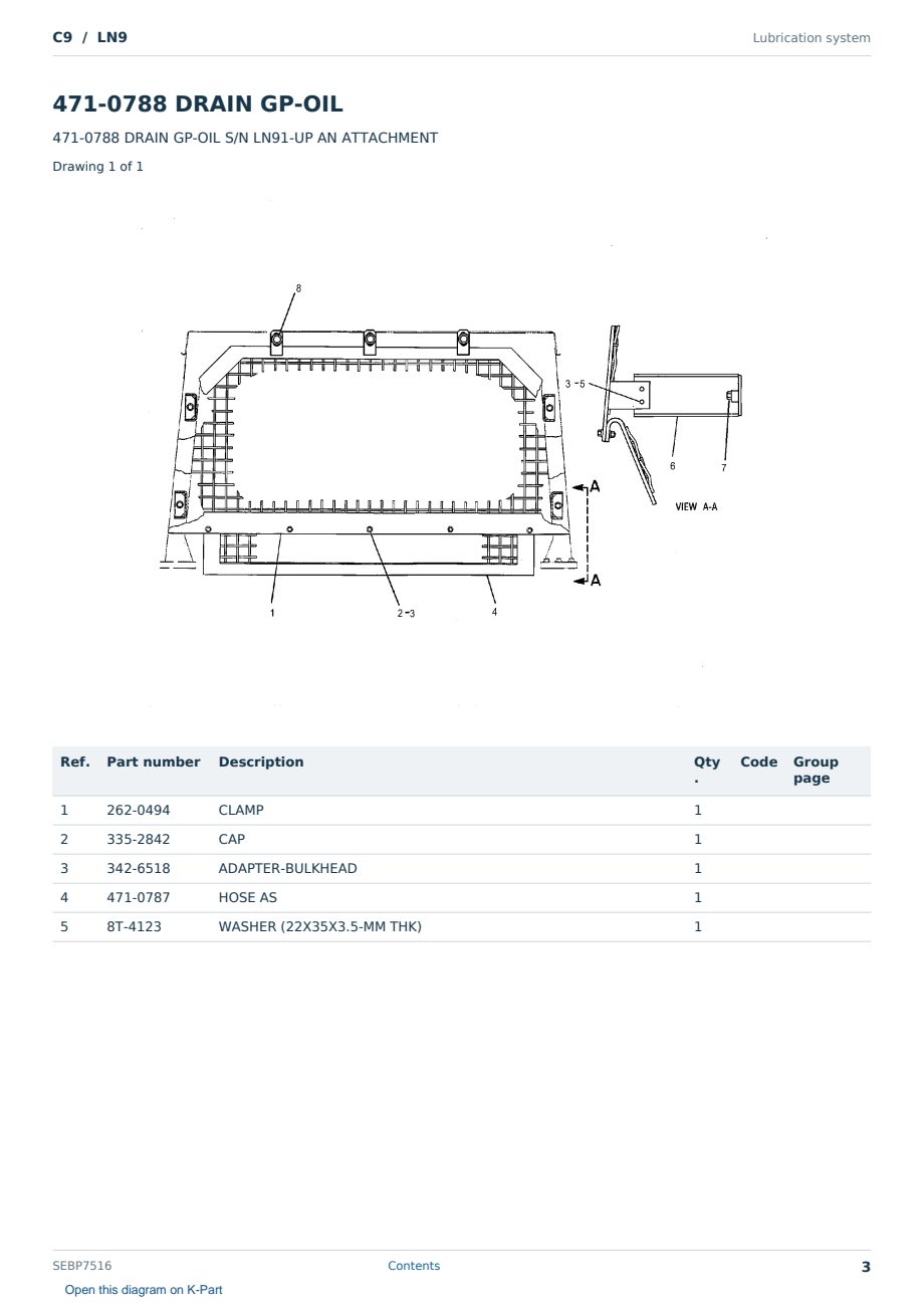 Caterpillar C9 S/N LN9 Partsbook SEBP7516 (English) - sample page 3 of 10 Caterpillar C9 S/N LN9 Partsbook SEBP7516 (English) - sample page 3 of 10