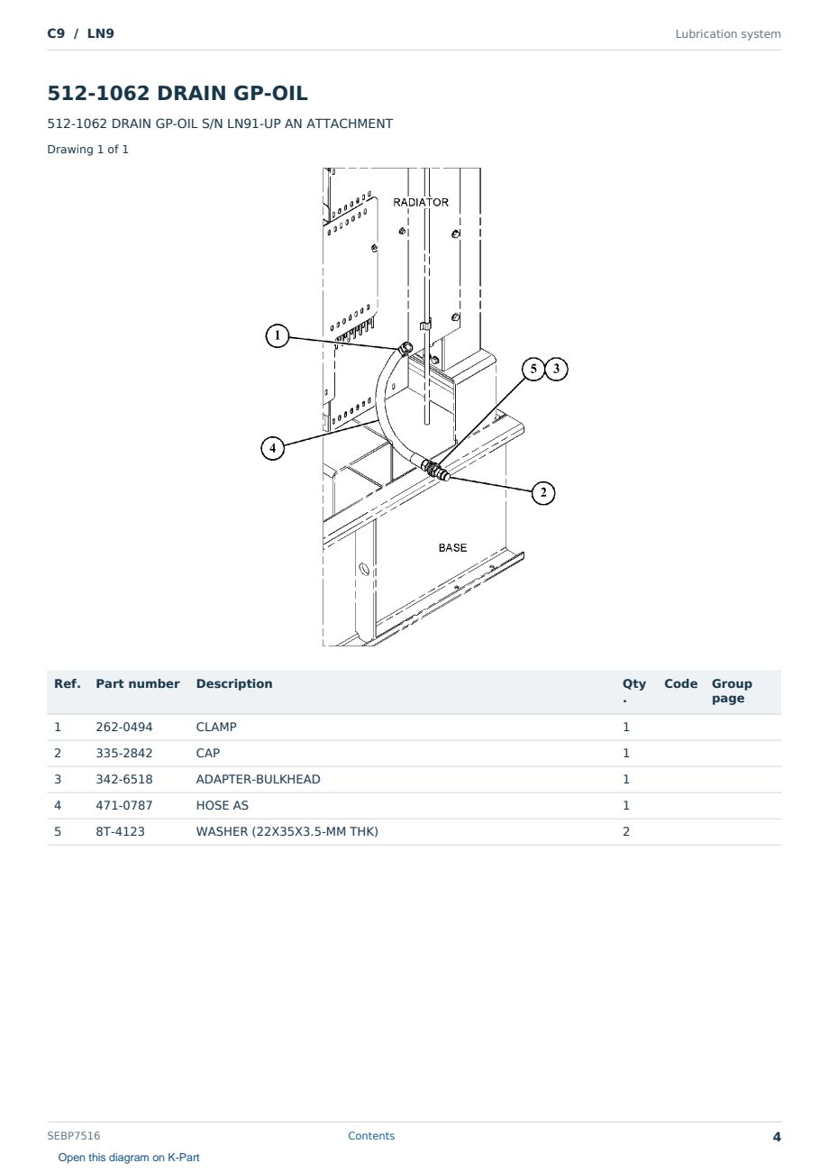 Caterpillar C9 S/N LN9 Partsbook SEBP7516 (English) - sample page 4 of 10 Caterpillar C9 S/N LN9 Partsbook SEBP7516 (English) - sample page 4 of 10