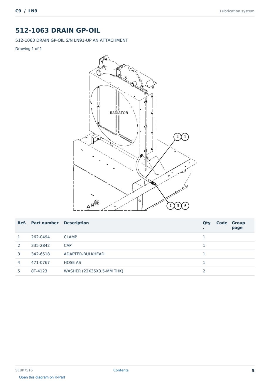 Caterpillar C9 S/N LN9 Partsbook SEBP7516 (English) - sample page 5 of 10 Caterpillar C9 S/N LN9 Partsbook SEBP7516 (English) - sample page 5 of 10