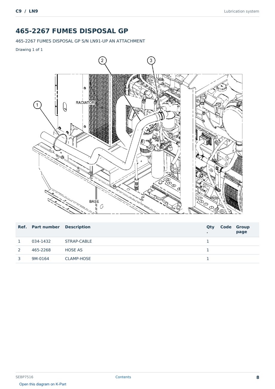 Caterpillar C9 S/N LN9 Partsbook SEBP7516 (English) - sample page 8 of 10 Caterpillar C9 S/N LN9 Partsbook SEBP7516 (English) - sample page 8 of 10