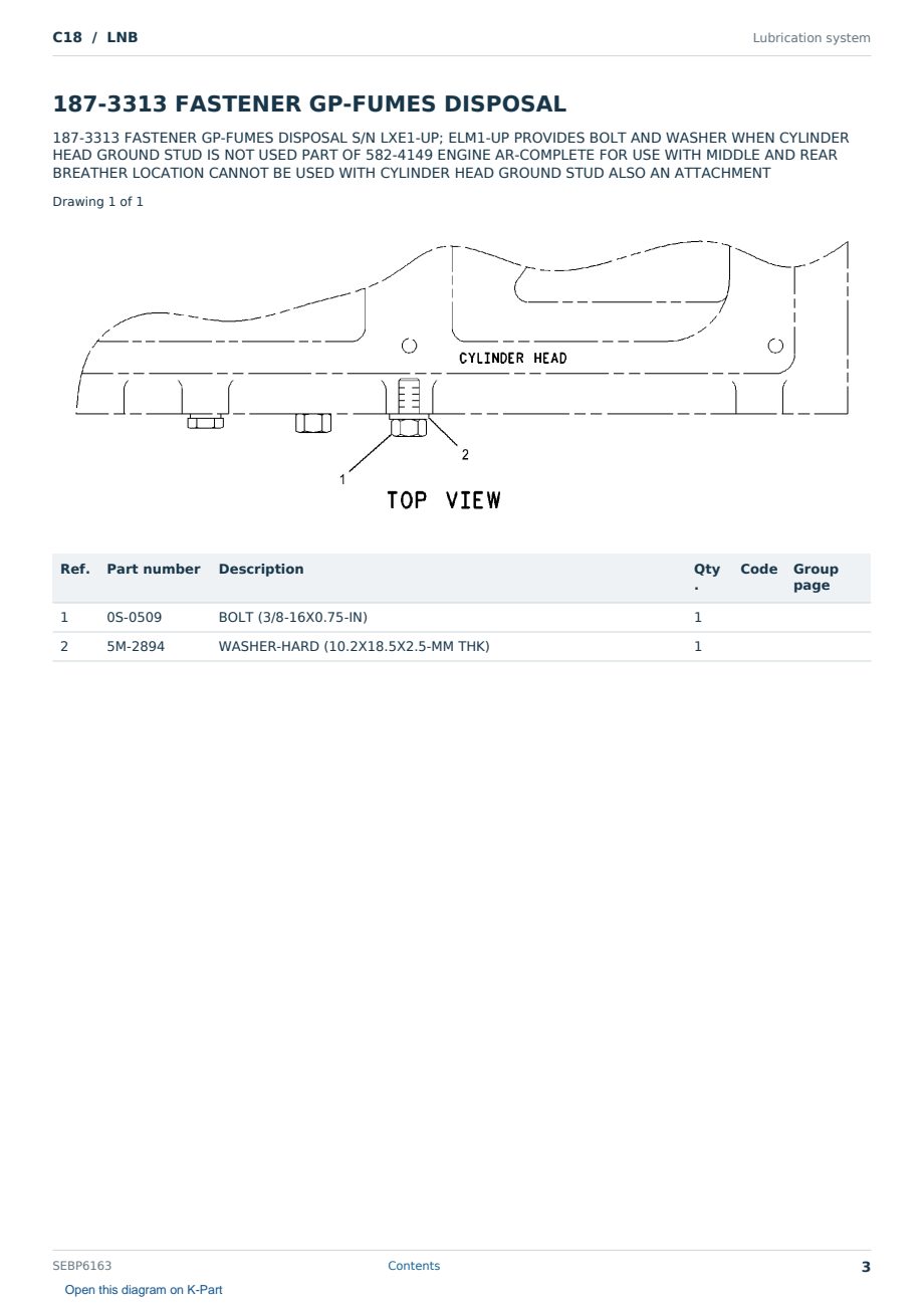 Caterpillar C18 S/N LNB Partsbook SEBP6163 (English) - sample page 3 of 10 Caterpillar C18 S/N LNB Partsbook SEBP6163 (English) - sample page 3 of 10