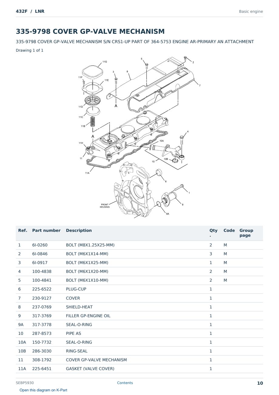 Caterpillar 432F S/N LNR Partsbook SEBP5930 (English) - sample page 10 of 10 Caterpillar 432F S/N LNR Partsbook SEBP5930 (English) - sample page 10 of 10