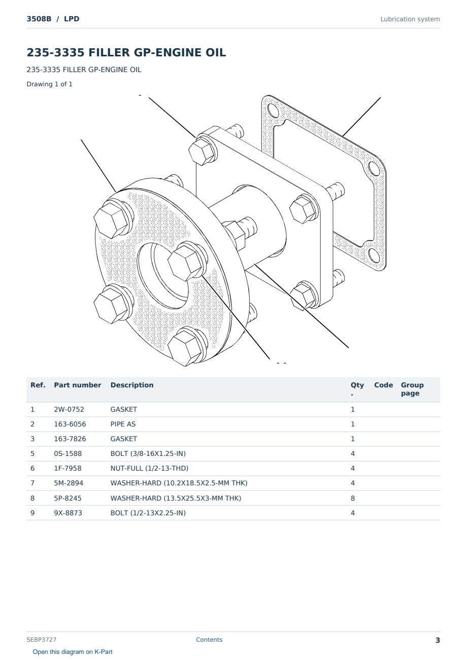 Caterpillar 3508B S/N LPD Partsbook SEBP3727 (English) - sample page 3 of 10 Caterpillar 3508B S/N LPD Partsbook SEBP3727 (English) - sample page 3 of 10