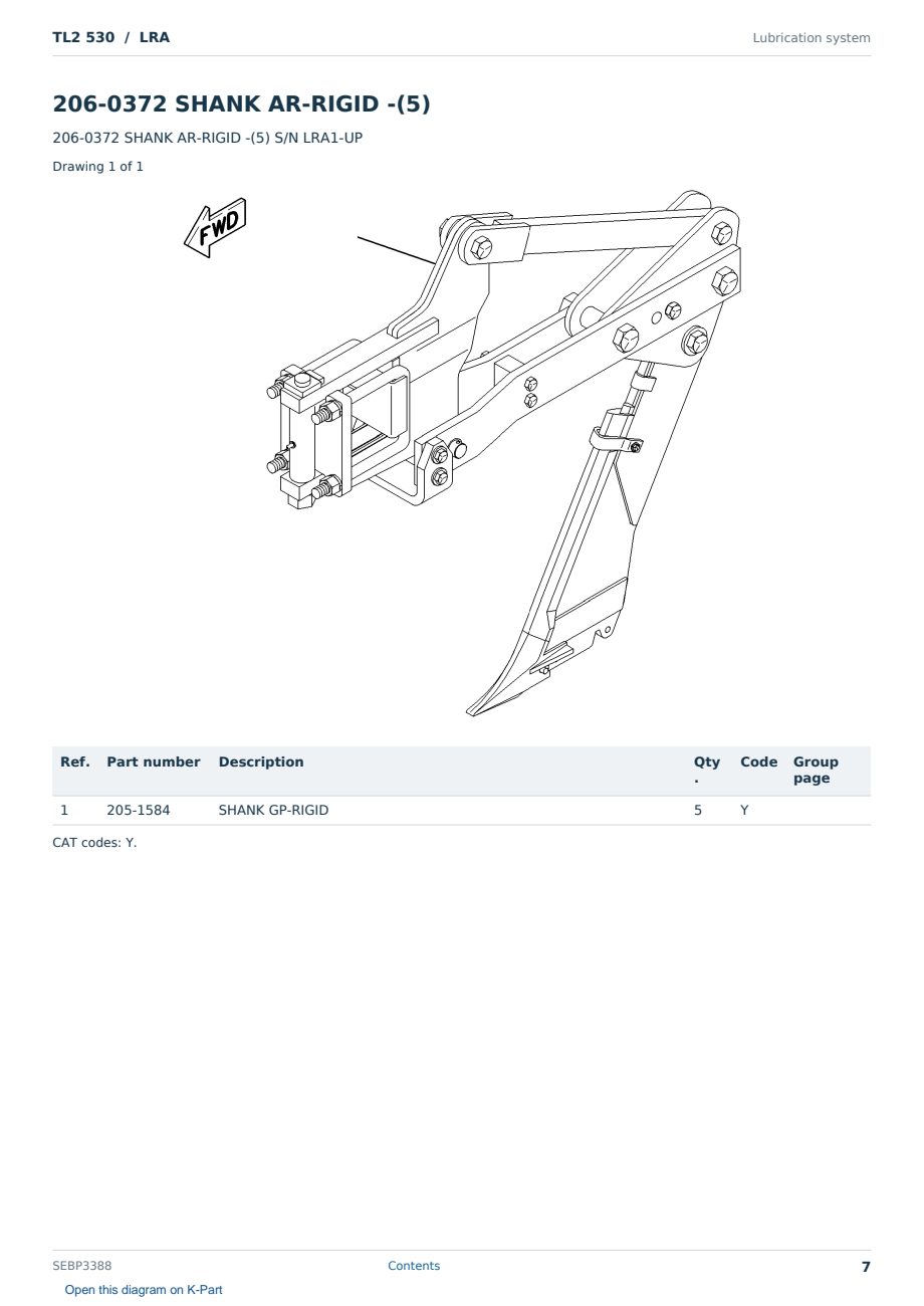 Caterpillar TL2 530 S/N LRA Partsbook SEBP3388 (English) - sample page 7 of 10 Caterpillar TL2 530 S/N LRA Partsbook SEBP3388 (English) - sample page 7 of 10
