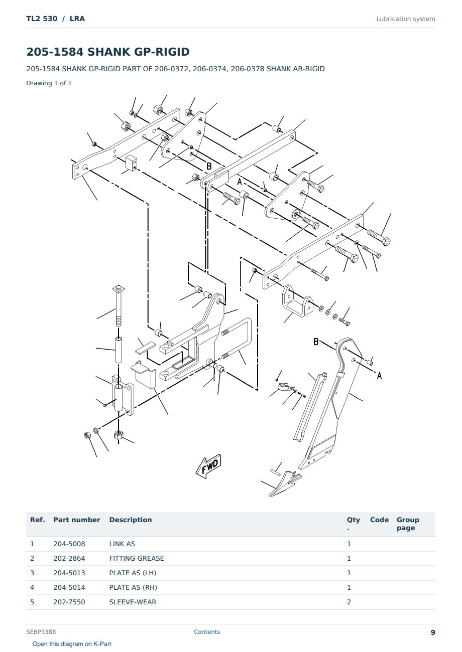 Caterpillar TL2 530 S/N LRA Partsbook SEBP3388 (English) - sample page 9 of 10 Caterpillar TL2 530 S/N LRA Partsbook SEBP3388 (English) - sample page 9 of 10
